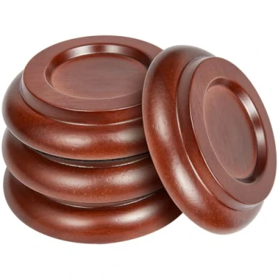 Image of Piano Caster Cups Upright Wood Coasters