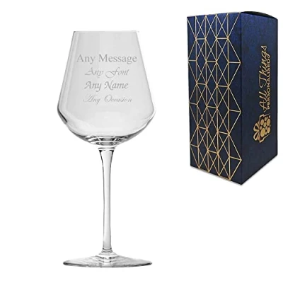 Image of Personalised Engraved 470ml Inalto Uno Wine Glass, Gift Boxed, Perfect for Any Lover