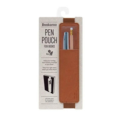 Image of IF 40702 Bookaroo Pen Pouch Notebook/Pen Organiser Elasticated A5 Notebook Brown