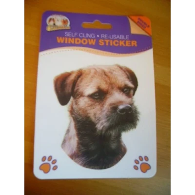 Image of Border Terrier dog double sided window sticker car home re usable