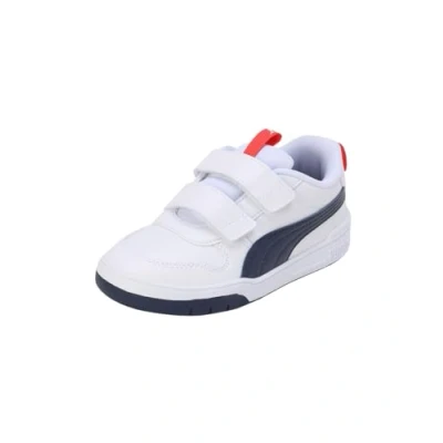 Image of PUMA Multiflex SL V PS Sneaker, White Peacoat RED, 1.5 UK Child