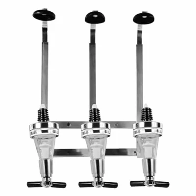 Image of Fundament Wall Mounted Bottle Stand Optic Dispenser Drinks Wine Spirits Steel Bar Butler Home (3 Bottles)