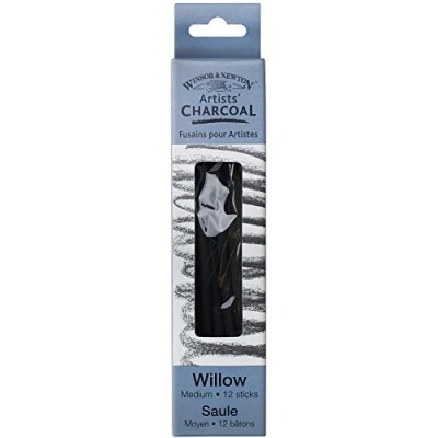 Image of Winsor &amp; Newton Artist Willow Charcoal Sticks Medium, Gray, 12 kg (Pack of 1)