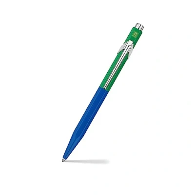 Image of Caran D&#039;Ache Ballpoint pen 849 Paul Smith Cobalt/Emerald, black M refill, in slimpack