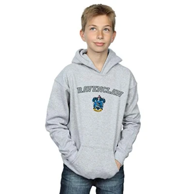 Image of Harry Potter Boys Ravenclaw Crest Hoodie Sport Grey 12 13 Years
