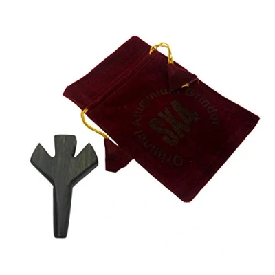 Image of SX4 Wooden Trident Cigarette Holder Holds Three Way Triple Joint 8.5cm with Carry Bag