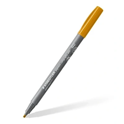 Image of STAEDTLER 375 16 Pigment Arts Calligraphy Pen Golden Ochre (Box of 10)
