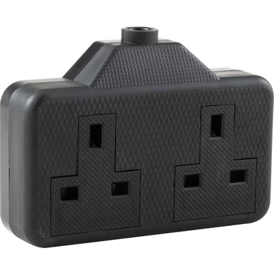 Image of SMJ RTS2GB Extension Socket 2 Gang 13amp Rubber Black
