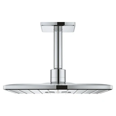 Image of GROHE Rainshower 310 Smartactive Cube Head Shower Set with 2 Spray Options 310mm Ceiling Mounted Showerhead 142mm Arm, Chrome Finish, Square Shape Made In Germany 26481000