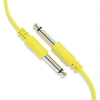 Image of ExcelValley 1 Pack Mono Patch Cables TS 6.35mm to Eurorack Synth [Yellow 150cm 59&quot;]