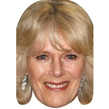 Image of FoxyPrinting Camilla Parker Bowles Celebrity Cardboard Party Face Mask Fancy Dress