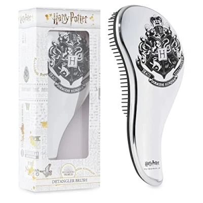 Image of Harry Potter Gifts for Girls Hair Brush All Types Detangling Styling Women Beauty Accessories Handbag Size Official Product (Silver)