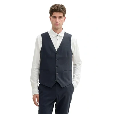 Image of TOM TAILOR Men&#039;s 1044114 Vest, 36780 Navy Blue Structure, 44