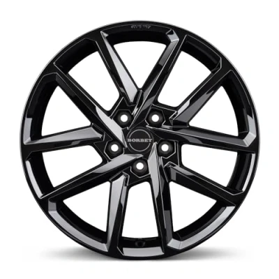 Image of 4x Borbet rims alloy N 8x18 ET50 5x108 black glossy compatible with Jaguar S Type XF XJ
