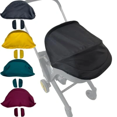 Image of Brogtorl Baby Stroller Canopy Fabric Sun Shade Compatible with Doona Car Seat and Pushchair (Black)