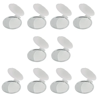 Image of eBuyGB Compact Vanity Handbag Mirrors Folding Cosmetic Mirror Toiletry Bag, Transparent, 10 Count (Pack of 1)