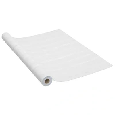 Image of vidaXL Self adhesive Furniture Film White Wood 500x90cm PVC Wallpaper Sticker