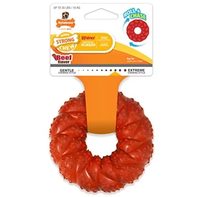 Image of Nylabone Roll &amp; Chase Natural Rubber Strong Chew Beef Flavor Toy for Dogs