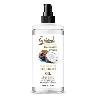 Image of Oxy Natural Fractionated Coconut Oil Pure and Odorless, Perfect for Massage, Skin Care, Hair Treatment Cold Pressed, Fast Absorbing, Non Greasy