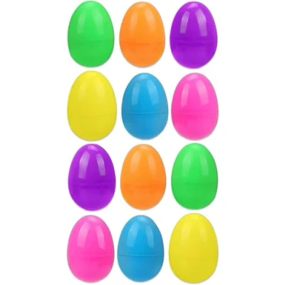 Image of 12 Empty Fillable Plastic Surprise Easter Eggs Fill With Hunt Gifts And Chocolate