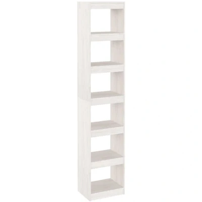 Image of vidaXL Book Cabinet/Room Divider White 40x30x199 cm Solid Pinewood