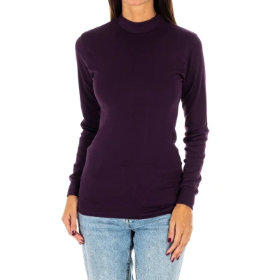 Image of Kisses&amp;Love Womens Long sleeved T shirt with half high collar 1625 M women Violet Size 2XL