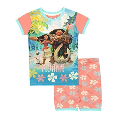 Image of Disney Girls Moana Pyjamas Blue Age 8 to 9 Years