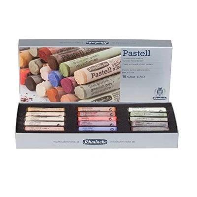 Image of Schmincke pastels, 15 colours Portrait, 77 415 097, boxed set with handmade brilliant, velvety matt, highly lightfast