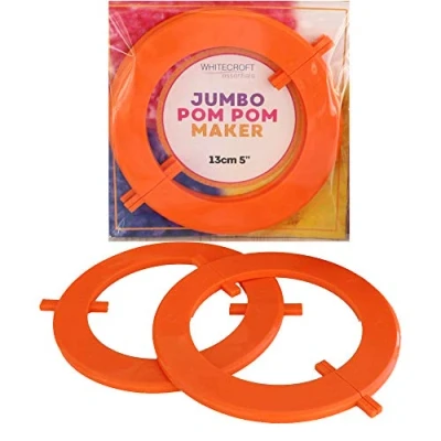 Image of Whitecroft Essentials Large Jumbo Split Pom in 2 Parts for Easy Making of 13cm 5&quot; Poms