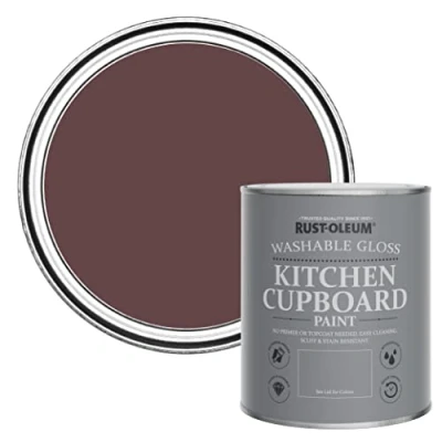 Image of Rust Oleum Purple Kitchen Cupboard Paint in Gloss Finish Mulberry Street 750ml