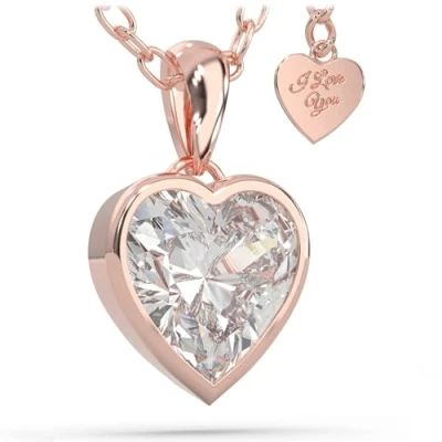 Image of SERASAR Chain Rose Gold Ladies Jewellery 925 Sterling Silver 18 carat necklace with Heart Girl Women choker Valentine&#039;s Day Anniversary Birthday Gifts for