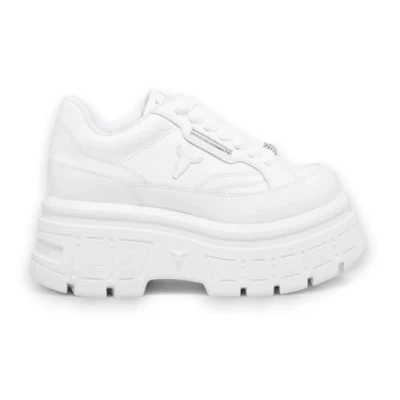 Image of Windsor Smith Womens White Chunky Leather Sneakers Swerve Size UK 3