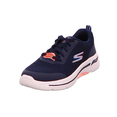Image of Skechers Women&#039;s 124887 NVPK Trainers, Navy Textile/Pink Trim, 4 UK