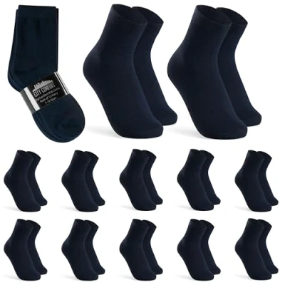 Image of CityComfort Boys Calf Socks, Soft Breathable Teenagers and Kids Socks Pack of 12 (Navy, 7 10 Years)