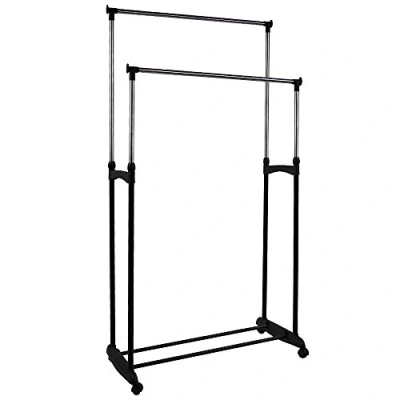 Image of Home Vida Double Garment Rack Adjustable Clothes Rail, Silver