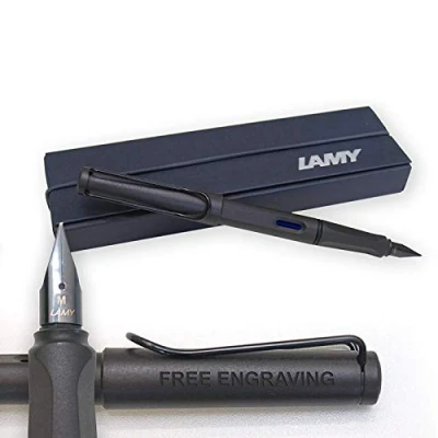 Image of LAMY safari Fountain Pen Charcoal Matt Black 017 model +Gift box Free Engraving/personalised choose with or without Engraving,