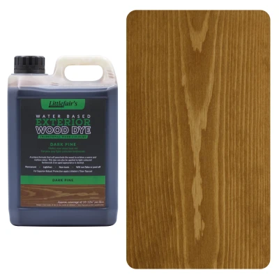 Image of Littlefair&#039;s Wood Stain Water Based 5ltr Outdoor Furniture Dye Light &amp; Dark Finishes Non Toxic Eco Friendly Formula Exterior for Crafts Colour: Pine
