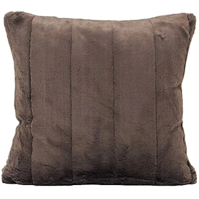 Image of Paoletti Empress Faux Fur Cushion Cover Taupe One Size