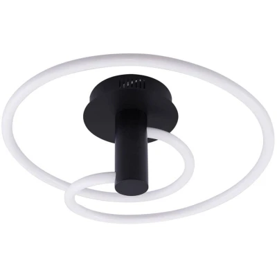 Image of Lucande LED ceiling light, white/black, PC, Ø 49 cm