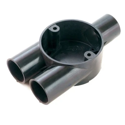 Image of Univolt Cb 20/3 Y Bk 20mm 3 Way Black PVC Box