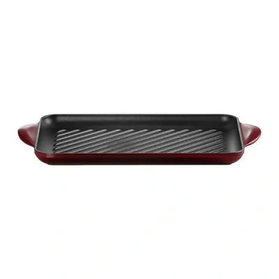 Image of Le Creuset Signature Garnet Cast Iron 32cm Rectangular Grill