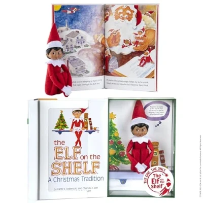 Image of the Elf on Shelf: A Christmas Tradition Girl Scout with Brown Eyes Includes Artfully Illustrated Storybook, Keepsake Box and Official Adoption Certificate
