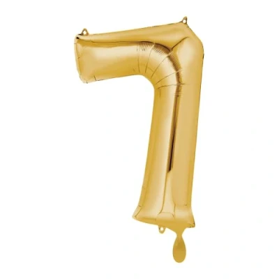 Image of Amscan 3656001 Mid Size Number 7 Gold