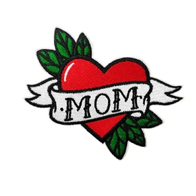 Image of Cute Patch Tattoo Heart Love Mum Mom Embroidered Iron on sew Mother&#039;s Day Gift