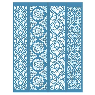 Image of PHILSP Screen Stencil Vintage Lace Self Adhesive Silk Printing Mesh Transfers DIY Shirt Blue