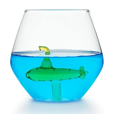 Image of CKB LTD Submarine in a Glass Tumbler 450ml Large Ideal for Water Whisky Orange Juices Unique Single Novelty Drinking 1pc