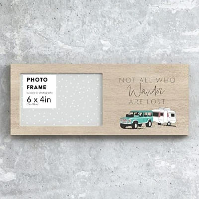 Image of Global Designs All Who Wander Camper Caravan Camping Themed Photo Frame