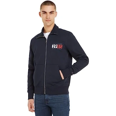 Image of Tommy Hilfiger Men&#039;s Sweatshirt with Zip no Hood, Blue (Desert Sky), XL