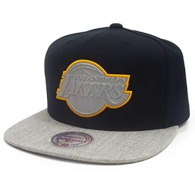 Image of Mitchell &amp; Ness Los Angeles Lakers Heather Reflective Adjustable Snapback Cap
