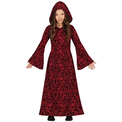 Image of FIESTAS GUIRCA Red Hooded Witch Fancy Dress for Girls Sorceress Kids Costume Halloween Costumes 7 9 years